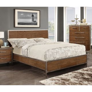 Furniture of America Anye Industrial Style Dark Oak Platform Bed with