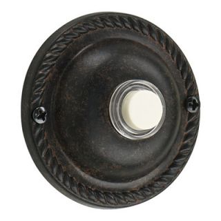 Traditional Round Door Chime Button in Toasted Sienna by Quorum