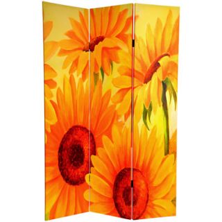 Oriental Furniture 72 x 48 Double Sided Poppies and Sunflowers 3