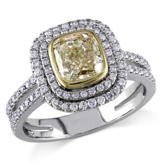 Miadora Signature Collection 14k Gold 2ct TDW Fancy Yellow and White
