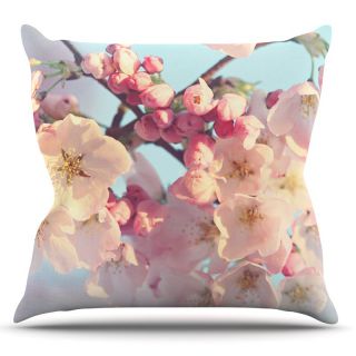 Kess InHouse Sylvia Cook Waiting for Spring Pink and Blue Outdoor Throw Pillow   Outdoor Pillows