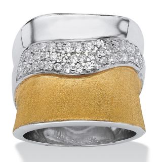 PalmBeach 5/8 TCW Cubic Zirconia Pave 18k Gold over Sterling Silver