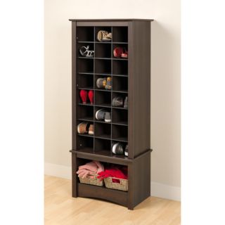 Baxton Studio Glidden Dark Brown Wood Tall Modern Shoe Cabinet