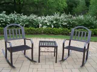 Oakland Living Rochester Outdoor Iron Rockers   Set of 2   Outdoor Rocking Chairs