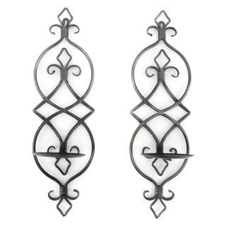 Teton Home Metal Scroll Wall Sconces   Set of 2   Candle Holders