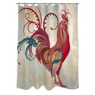 Thumbprintz Teal Rooster I Shower Curtain