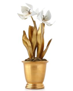 Tommy Mitchell Gilded Potted Flower Sculptures