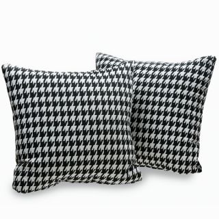 Harvard Houndstooth 18 inch Decorative Throw Pillows (Set of 2)