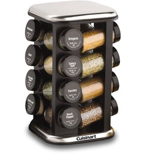 Cuisinart 16 Jar Spice Rack with Stainless Steel Accents  