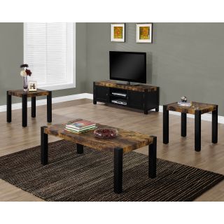 Monarch Specialties 3 Piece Occasional Table Set   Black/Distressed   Coffee Table Sets