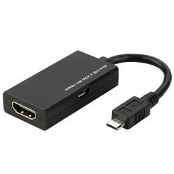 INSTEN Micro USB PVC Black Five pin to HDMI MHL Adapter for Cell Phone