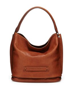Longchamp Longchamp 3D Leather Hobo Bag, Cognac