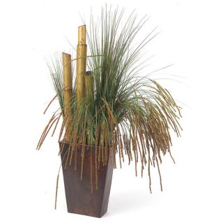 Distinctive Designs Silk Seeded Grass with Bamboo in Rectangular