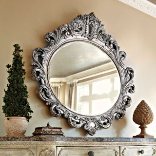 American Drew Jessica Mcclintock The Boutique Collection Oval Decorative Mirror   Silver Veil   Mirrors