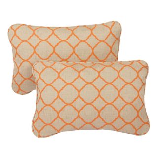 Moroccan Orange Indoor/ Outdoor Corded 13 x 20 inch Pillows with