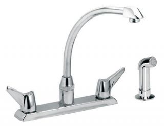 Elkay LKD2443 Double Handle Kitchen Faucet with Side Spray   Kitchen Faucets