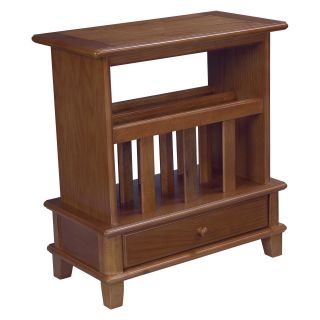 Hammary Chairsides Rectangular Chairside Table with Magazine Rack   Gold Oak