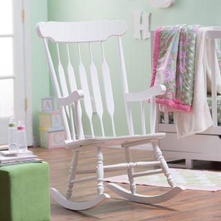 Belham Living Wood Nursery Rocker   White   Indoor Rocking Chairs
