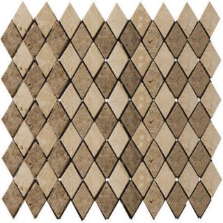 Emser Tile Natural Stone 12 x 12 Tumbled Travertine Rhomboid Mosaic