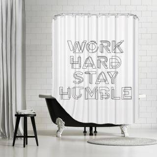 Work Hard Stay Humble Geo Shower Curtain by Americanflat