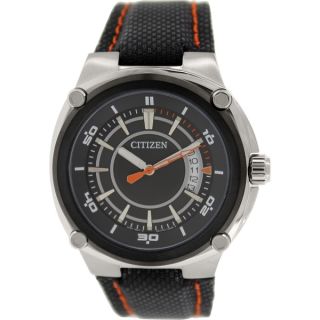 Citizen Mens BK2535 05E Black Leather Quartz Watch