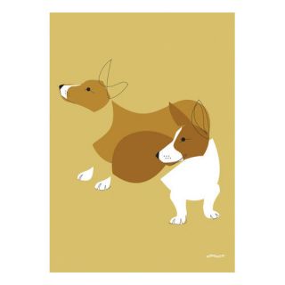 Mod Dog Corgis by Eleanor Grosch Painting Print on Wrapped Canvas by