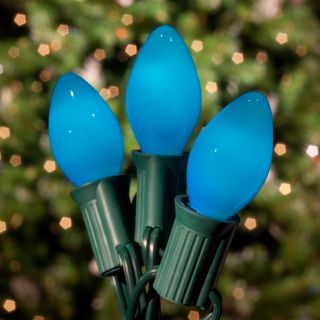 Brite Ideas 25 Bulb Blue C7 Incandescent Opaque Light Set   Christmas Lights
