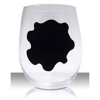 Epicureanist Stemless Chalkboard Wine Glass   Set of 4   Wine Glasses