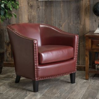 Christopher Knight Home Austin Oxblood Red Leather Club Chair