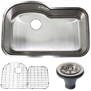 Stainless Steel Undermount Single Bowl Kitchen Sink w/ Accessories
