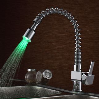 Sumerain Single Handle Deck Mount LED Kitchen Faucet with Pull Out