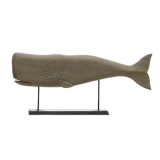 Creative Co Op Seaside Carved Whale on Pedestal Figurine