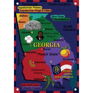 Joy Carpets Educational State the Facts Georgia Area Rug