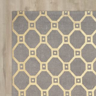 Bagneux Hand Loomed Grey/Gold Area Rug by Lark Manor