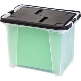 IRIS Letter Size Portable File Box with Wing Lid and Handles (Set of 4