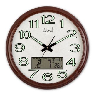 Opal Luxury Time Products 17.6 Round Analog Digital Wall Clock