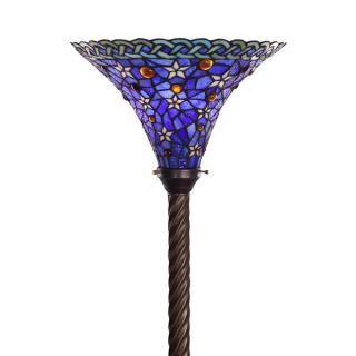 Tiffany style Purple Peacock Torchiere Lamp