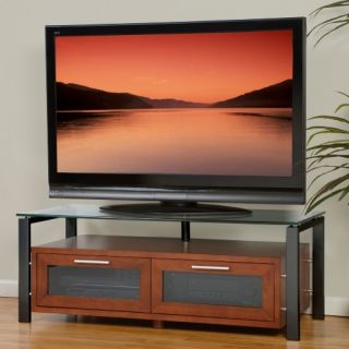 Plateau Decor 50 Inch TV Stand in Walnut with Black Frame   TV Stands