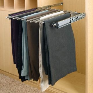 Rev A Shelf RPSC 2414CR Pull Out Pants Rack with slides   13 lbs.   Wood Closet Organizers