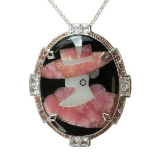 Michael Valitutti Two tone Rhodocrosite, Mother of Pearl and Black