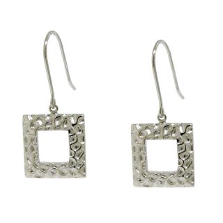 Gioelli Sterling Silver Square Hammered Dangle Earrings