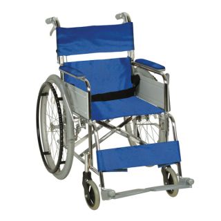 CFG Blue Steel Manual Wheelchair With Attendant operated Brakes