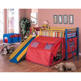 Wildon Home ® Twin Loft Bed with Slide and Tent