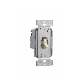 TradeMaster 600W Lighted Single Pole Toggle Dimmer in Light Almond
