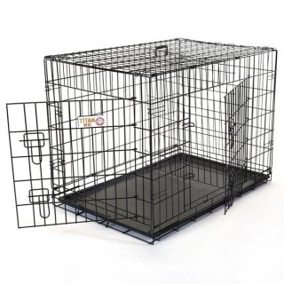 Double Door Extra Large 48 inch Folding Dog Crate  