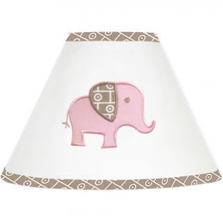 Sweet JoJo Designs Pink and Taupe Elephant Lamp Shade  