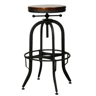 Industrial Vintage Adjustable Height Swivel Bar Stool by New Pacific