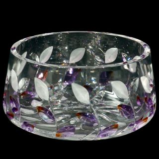 Lavender Leaf Crystal Decorative Bowl by Dale Tiffany