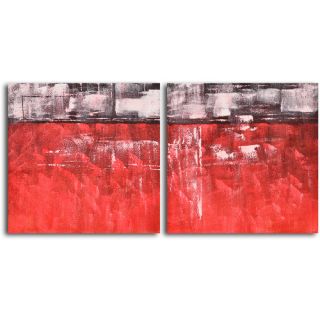 Seeing Red and Black 2 Piece Original Painting on Wrapped Canvas Set