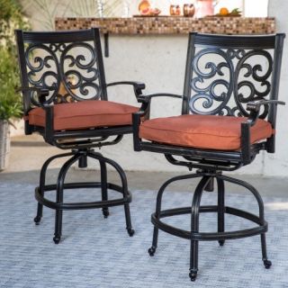 Belham Living San Miguel Gathering Swivel Chair   Set of 2   Outdoor Dining Chairs